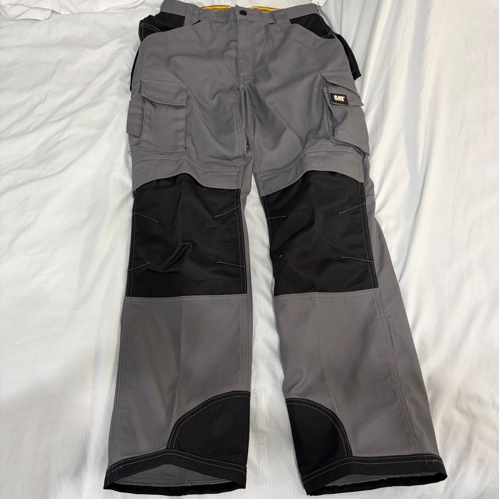 CAT Caterpillar Trademark Trouser Grey Black Work Pants C172 US 30x32 NWT